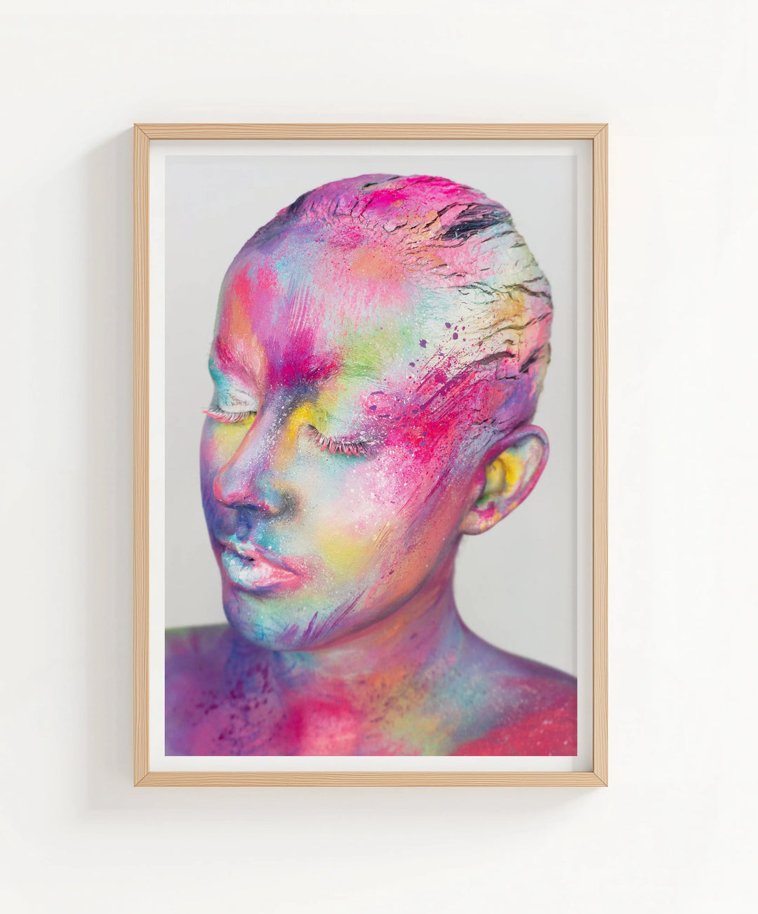 Emergence fine art print by Lowri Francesca - abstract expressionist makeup art portrait
