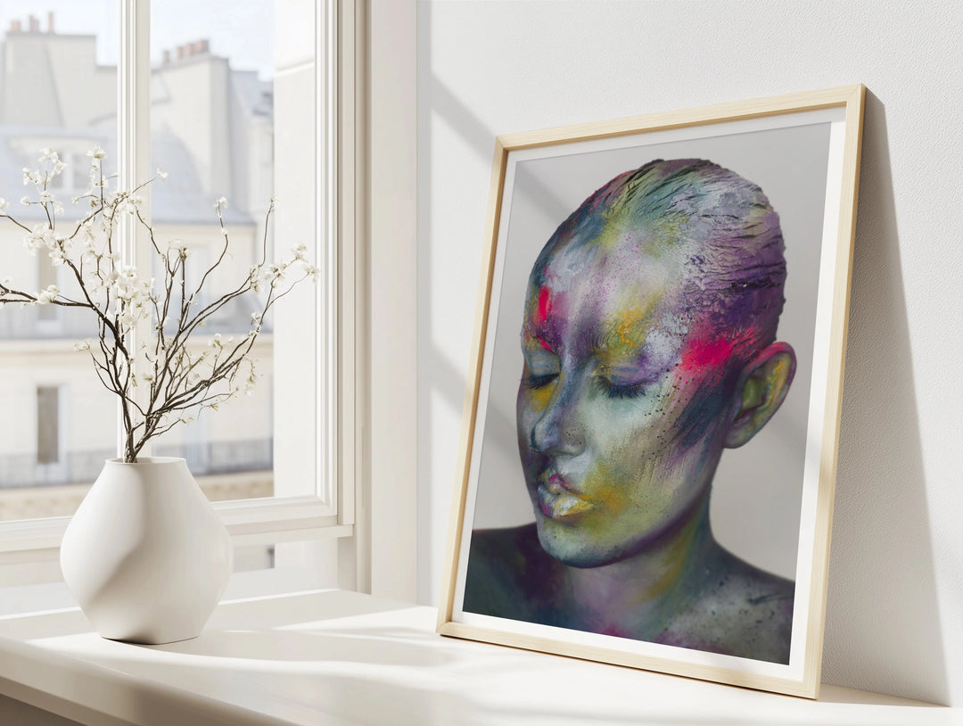 Suppression framed art print by Lowri Francesca displayed in a modern interior - abstract expressionist artwork